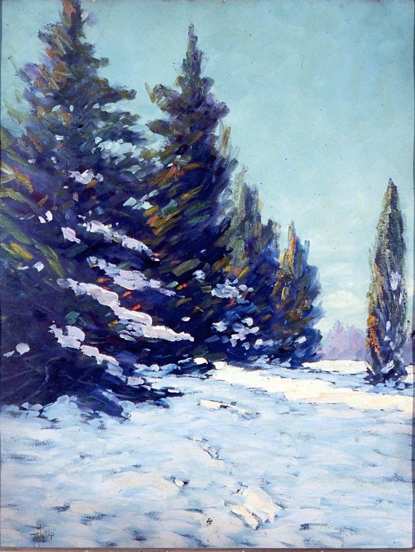 george herbert baker evergreens painting