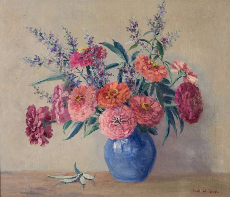 Leota Loop Untitled (Zinnias and Vitex)